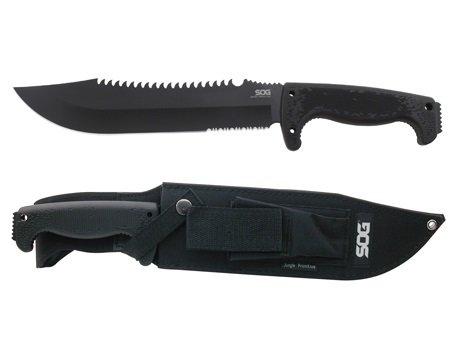 SOG Jungle Primitive Clampack Bowie knife with sheath