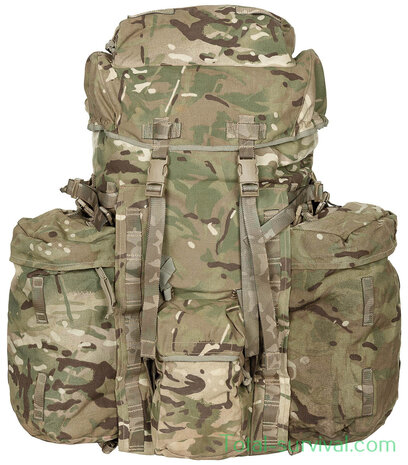 British Bergen backpack and frame 100L "INF Long Convoluted back" with side pockets, MTP IRR