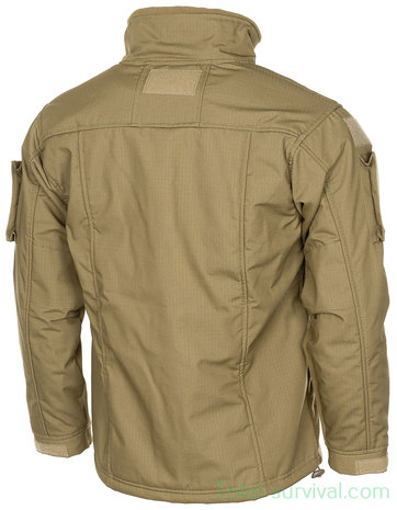 MFH Fleece Jacket, "Combat", Rip stop, coyote tan