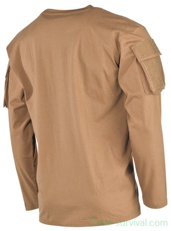 Chemise à manches longues US MFH avec poches sur les manches, coyote tan
