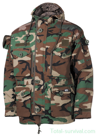 MFH Commando Jacket "Smock", Rip Stop, woodland camo