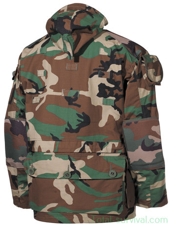 MFH Commando Jacket "Smock", Rip Stop, woodland camo