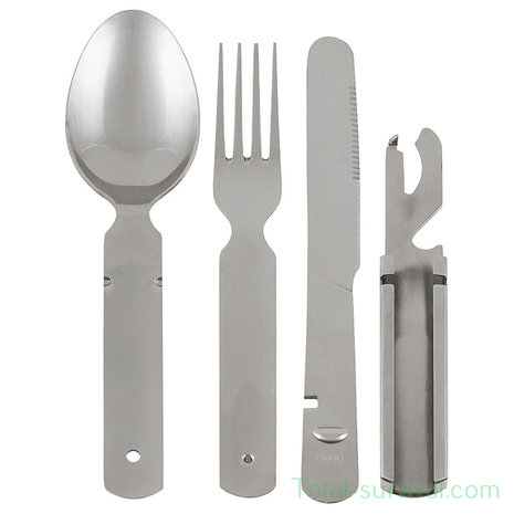 MFH Bundeswehr Cutlery Set, 4-part, Stainless Steel