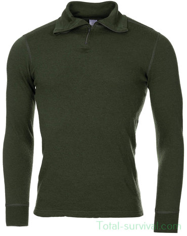 Dutch army thermal longsleeve undershirt, Unisex, Merino, OD green