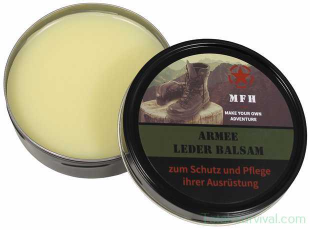 MFH Leather balm, "Army", colorless, 150ml can