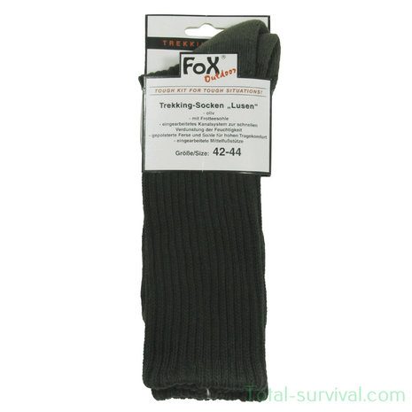 Fox outdoor trekking sokken, "Lusen", olijfgroen, terry zool