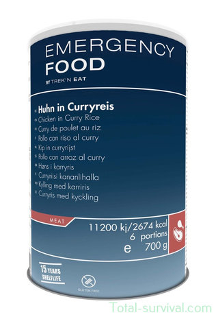Trek 'n Eat, nourriture d'urgence Poulet au Riz au Curry, boîte 700G