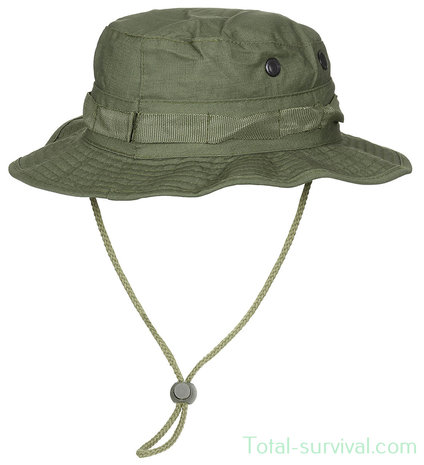 MFH US GI Bush Hat, chin strap, GI Boonie, Rip Stop, OD green