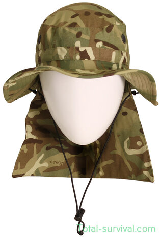 British Army Bush Hat, Combat Hat, Tropic with neck protection, MTP Multicam