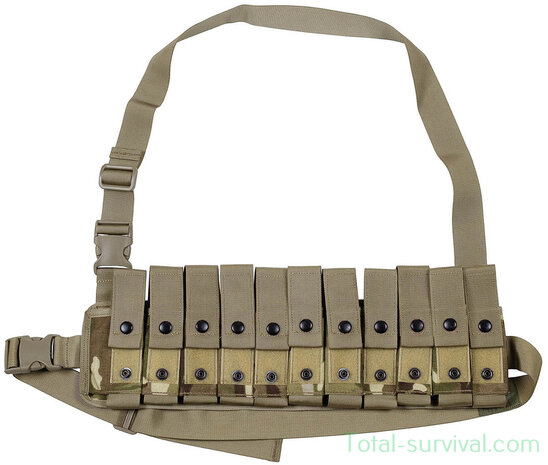 British Army Bandolier belt for 11x 40mm grenade, with shoulder strap, MTP multicam