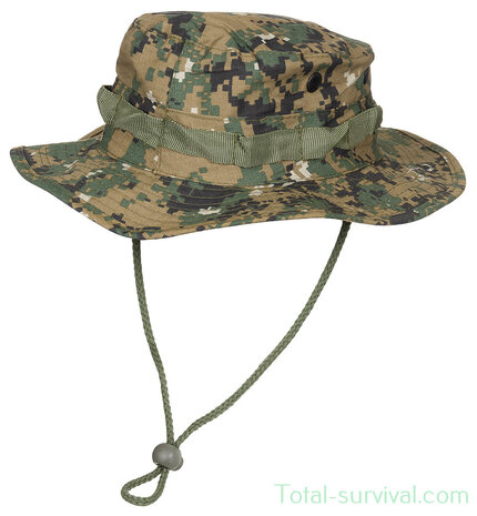 MFH US GI Bush Hat, chin strap, GI Boonie, Rip Stop, Marpat digital woodland