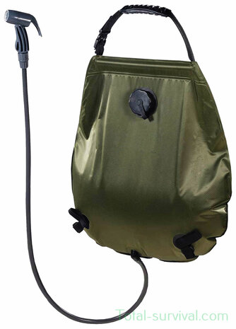 MFH Solar / Camp shower "Deluxe" 20L, OD green, with carrying bag
