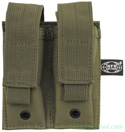 Porte chargeur MFH, "MOLLE", double compact, vert olive