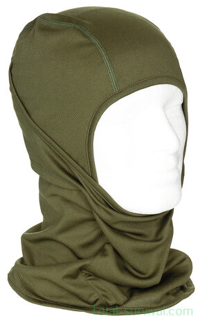 Balaclava / Cagoule 1-trou, "Mission", polyester, vert olive