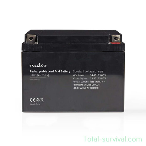 Nedis Batterie de plomb rechargeable 12V 26000 mAh
