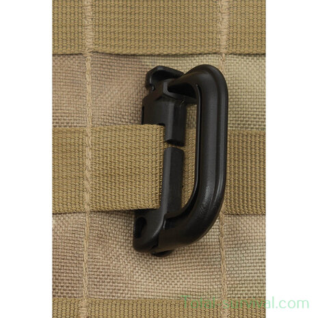 MFH Carabiner, Plastic, "MOLLE", black, 2-pack