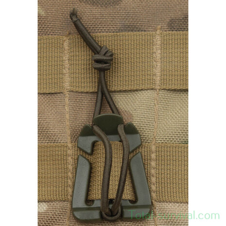 cordon élastique boucle, "MOLLE", vert, paquet de 2