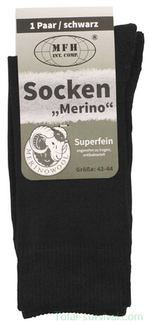 MFH trekking socks, "Merino", black