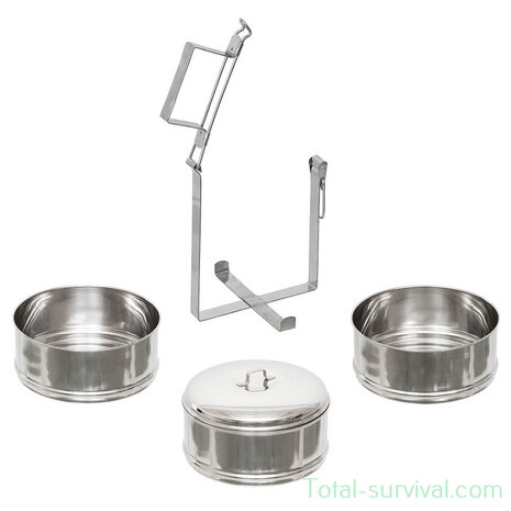 Fox outdoor Food container, 3-parts, stainless steel