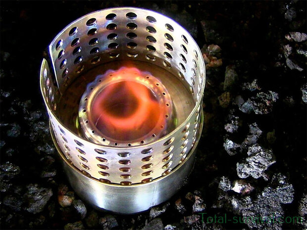 Brûleur à alcool Pathfinder en acier inoxydable avec ajusteur de flamme