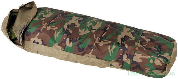 MFH GI modular sleeping bag system 3-layer laminate cover, breathable, water repellent, woodland camo