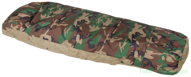 MFH GI modular sleeping bag system 3-layer laminate sleeping bag cover, breathable, water repellent, woodland camo