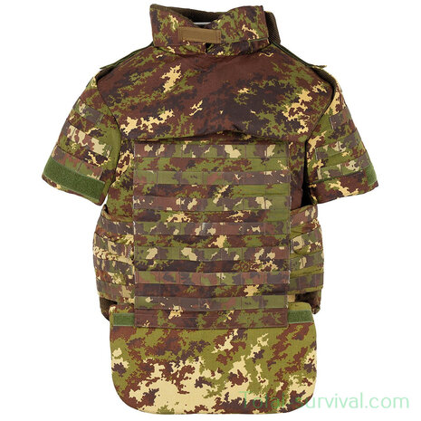 Italian NC4-09 body armor vest, with kevlar soft and hard armor fillers, full kit, vegetato camo