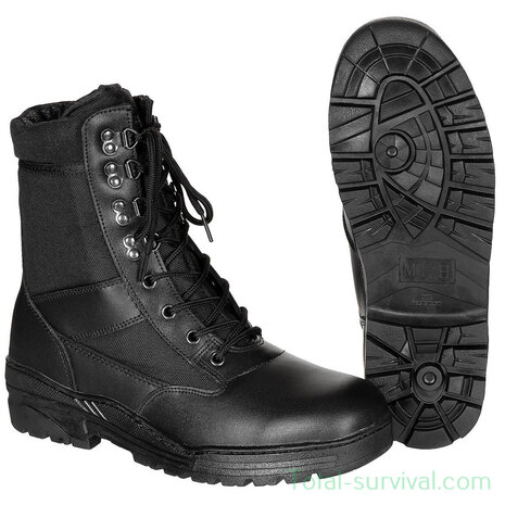 MFH Legerkisten / boots "Security" 8-gaats hoog, zwart