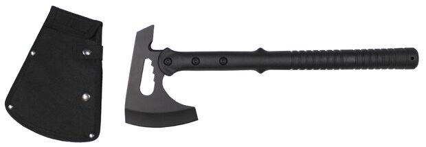 MFH Tactical Tomahawk ax with plastic handle and cover, black