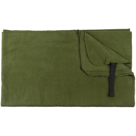 Fox Outdoor Fleece-Decke mit Tasche, 200 cm x 150 cm, oliv grün