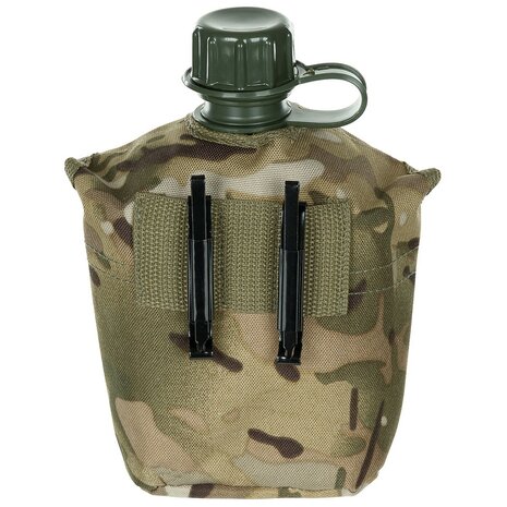 US Plastikfeldflasche mit Hülle 1L, MTP Operation-camo, BPA-frei
