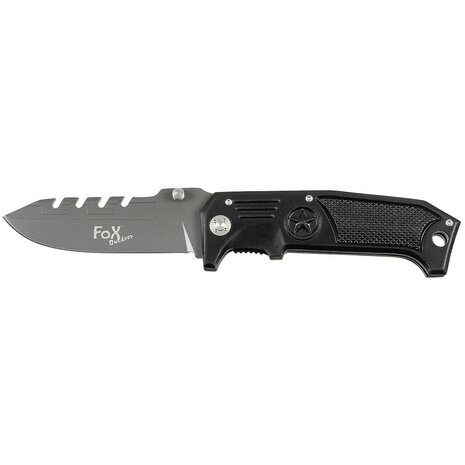 Fox outdoor couteau pliant utilitaire full metal, large, noir