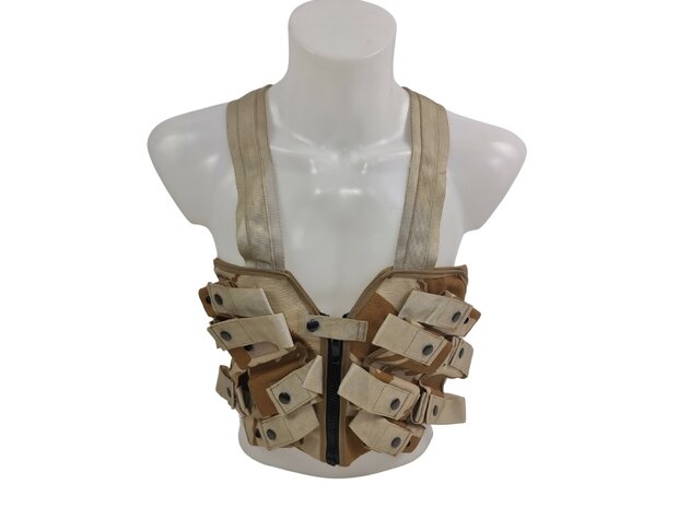 British Tactical chest rig with 12 magazine pouches, Desert DPM