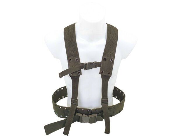 Ensemble de transport de charge de ceinture de combat de la Bundeswehr, ceinture + harnais, vert olive