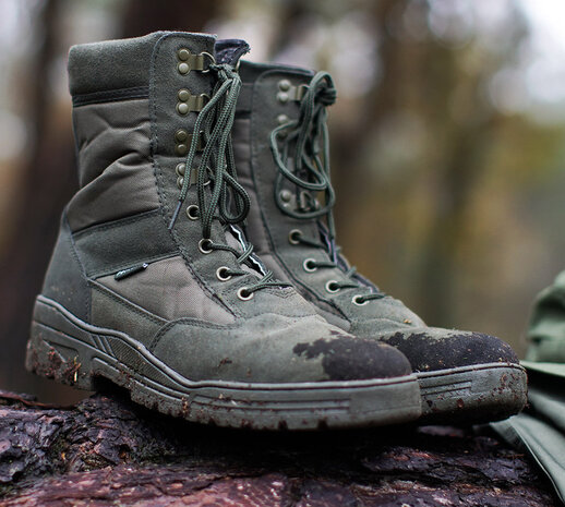 Fostex Sniper Boots hautes avec fermeture éclair YKK, Cordura, doublure Thinsulate 3M, vert olive