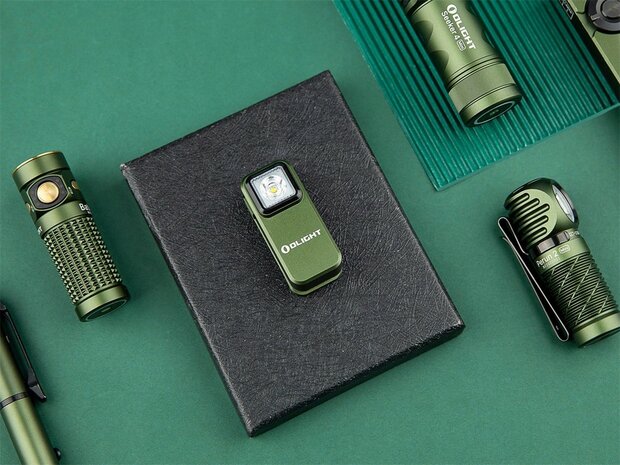 Olight Oclip mini Akku LED Taschenlampe / Arbeitslicht, oliv grün