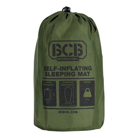 Tapis de couchage auto-gonflable BCB avec housse de rangement vert CT6490