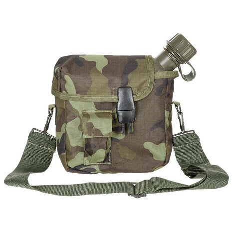 MFH US Collapsible Water canteen  2Q incl. cover with alice clips, M95 CZ camo