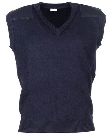 Dutch MP slip-over sweater wool with v-neck, blue