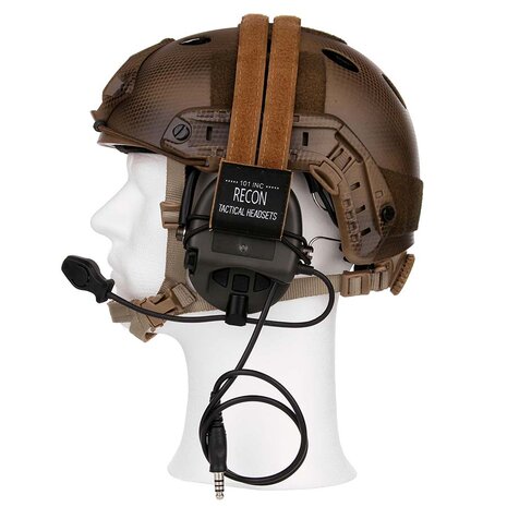 101 Inc conversion kit for tactical helmet and Sordin headset, black