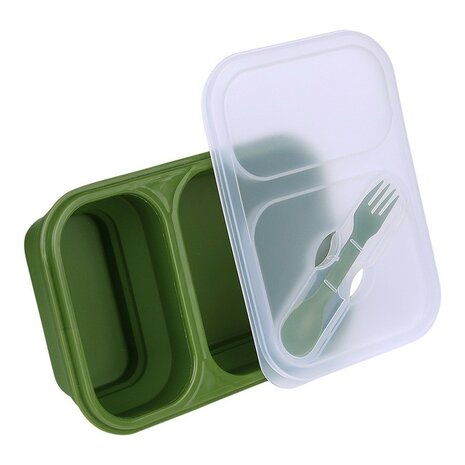 Fosco boîte à lunch pliable 600 ml, verte, avec couvercle