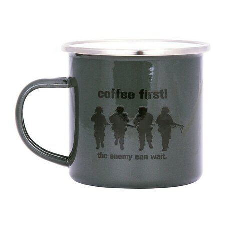 Fosco Emaille mok " Coffee First ! " 300 ml