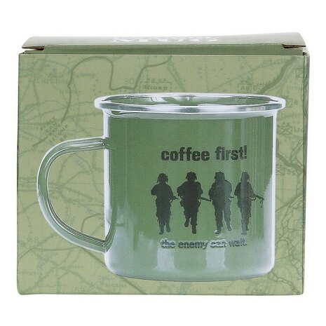 Fosco Enamel Mug " Coffee First ! " 300 ml