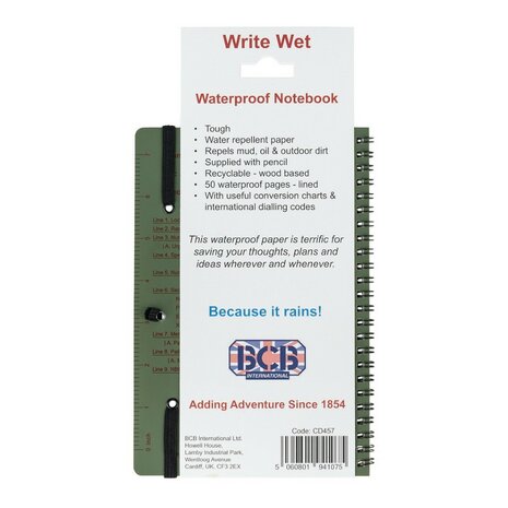 BCB Waterproof notitieblok CD457