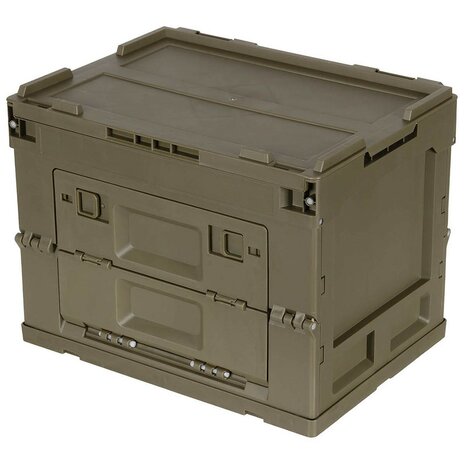 MFH plastic transport case 20L, foldable and stackable, OD green