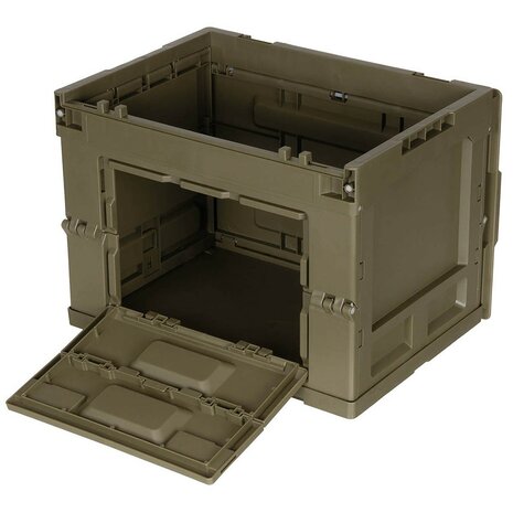 MFH plastic transport case 20L, foldable and stackable, OD green