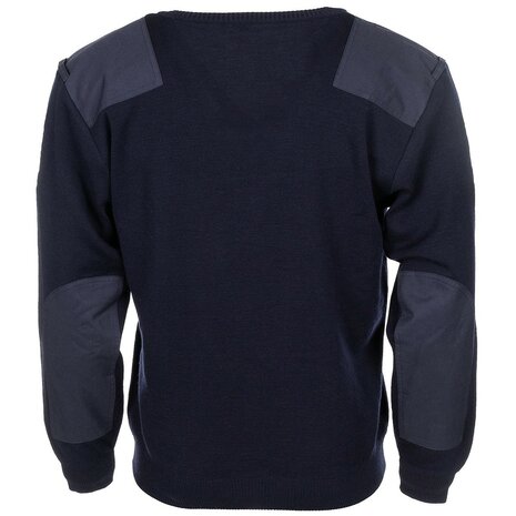 Dutch military police commando sweater wool/acrylic with v-neck, blue