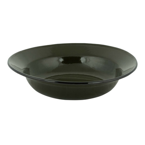 Fosco assiette émaillée 24cm, vert olive