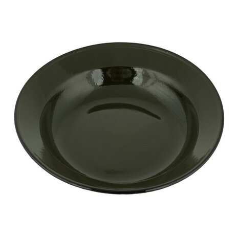 Fosco assiette émaillée 24cm, vert olive