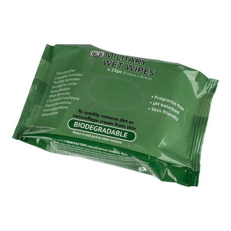 BCB Military wet wipes CS610, 25 wipes